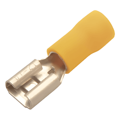 Terminal Hembra Aislada / 0.250 pulgadas / Calibre 12 - 10 AWG / Push-On / Paquete 25 piezas