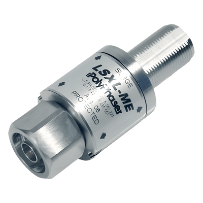 Protector Coaxial RF / 1.8-3.8 GHz + 4.2-6.0 GHz / N Macho-Hembra / Bloqueo DC / IP65 / 10W LSXL-ME POLYPHASER