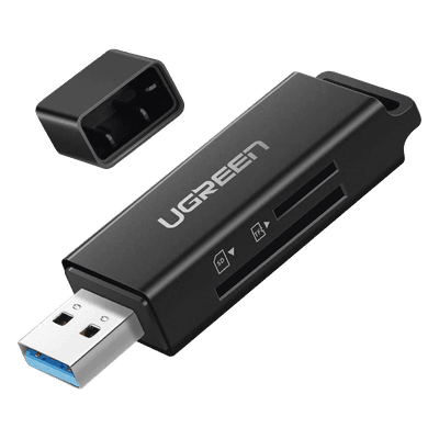 Lector de Tarjetas USB 3.0 / Doble Ranura TF/SD Simultánea / Transferencia 5 Gbps / Soporte 2 TB / Compacto con Llavero