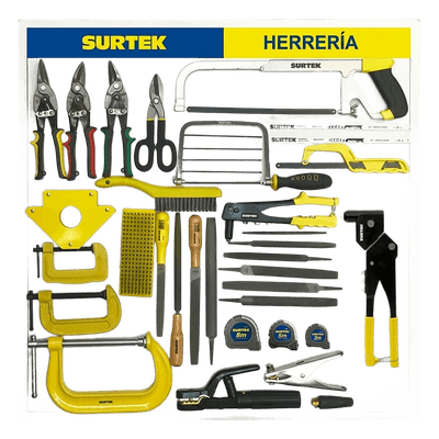 Tabla Exhibidora de Herramientas / Estructura Metálica Tubular / MDF 6 mm / 80 x 80 cm / Diseño Modular THERR1 SURTEK