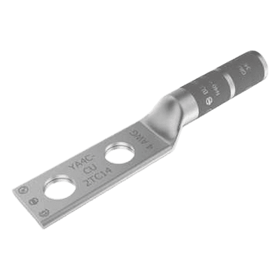 Terminal de Compresión / Barril Largo / Doble Ojillo / Cable 4 AWG / Tornillo 1/4" / Espaciado 5/8" / 35 kV HUB-YA4-C2T-C14 HUBBELL BURNDY