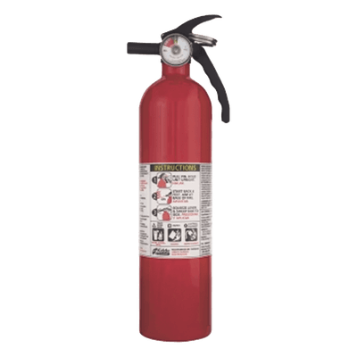 Extintor desechable / Polvo químico seco multipropósito / 2.5 lb / Clase A-B-C / UL 1-A:10-B:C / Soporte de correa plástico FA110-1 KIDDE