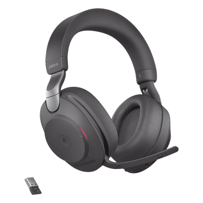 Auricular Profesional Inalámbrico / Cancelación de Ruido Activa Híbrida / 10 Micrófonos / Bluetooth 5.0 Dual / Autonomía 37 Horas / Indicador de Ocupado 360° EVOLVE2-85-MS-BK-A JABRA