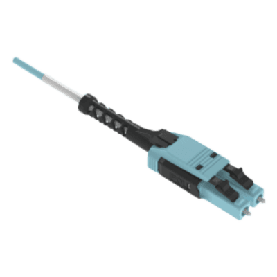 Jumper de Fibra Óptica / Multimodo OM4 50/125 / LC-LC Uniboot Duplex / OFNP Plenum / 2 m (6.6 ft) / Color Aqua