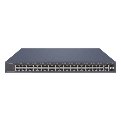 Switch PoE+ Administrable / 48 Puertos Gigabit PoE+ / 2 Puertos Uplink Gigabit / 2 Puertos SFP / 470W / 1U Rack DS-3E1552P-SI HIKVISION