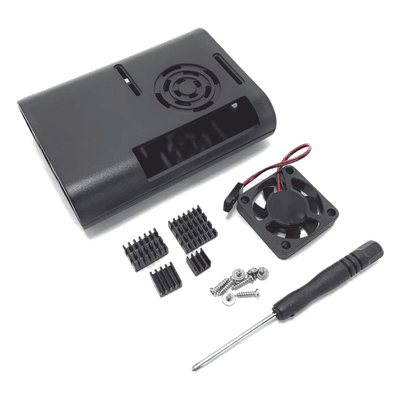 Kit Gabinete para Raspberry Pi 4 / Plástico ABS / Ventilador 30.4 mm / 3 Disipadores Aluminio / Herramientas Incluidas IC-00073 RASPBERRY PI
