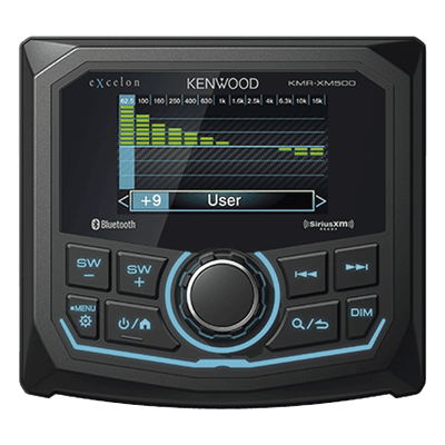 Estéreo Marino / Pantalla 2.7 Pulgadas / Bluetooth Acceso Directo / IP66 Sumergible / 3 Salidas Previa 4.0 V / USB Frontal + Auxiliar KMR-XM500 JVC  KENWOOD