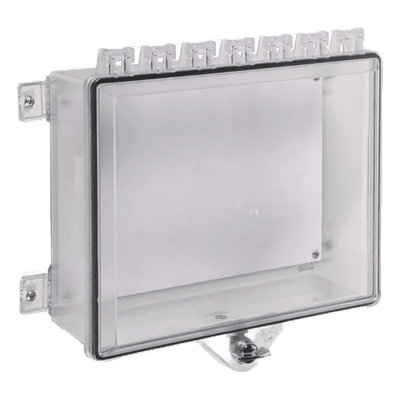 Gabinete de protección tipo 4X / Policarbonato transparente / 8.875 x 10.875 x 3.625 in / NEMA 4X / -40°F a 120°F STI-7521 STI