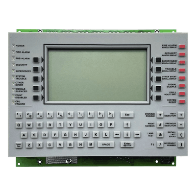 Anunciador de control de red / LCD 640 caracteres retroiluminado / Teclado QWERTY / 11 indicadores LED / 4 relés de estado / Bus ACS EIA-485 NCA-2-SP NOTIFIER