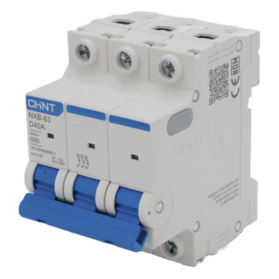 Interruptor Termomagnético / 3 Polos / 40 A / 6 kA / 110-415 Vca / Riel DIN / -35°C a 70°C