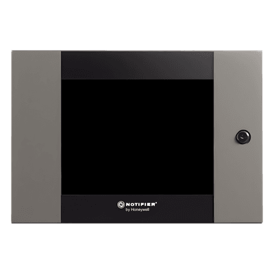 Gabinete de Montaje en Superficie / Acero Calibre 18 / Para Pantalla 10 Pulgadas y Módulo de Comunicación / Puerta con Cerradura y Ventana de Lexan / Entradas para Conducto / Color Negro NBB-2 NOTIFIER
