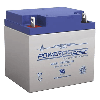 Batería de Respaldo AGM/VRLA / 12V / 28Ah / Vida Útil 5 Años / Terminales NB2 / Certificada UL PS-12280-NB2 POWER SONIC
