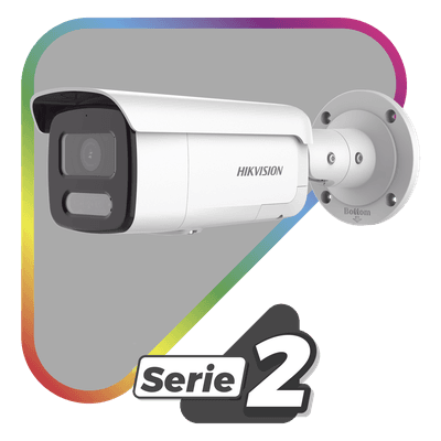 [Dual Light + ColorVu] Bala IP 4 Megapixel / Lente 4 mm / 60 mts IR + 60 mts Luz Blanca / Exterior IP67 / Luz Intermitente y Alerta de Audio / Videoanaliticos (Filtro de Falsas Alarmas) / PoE / WDR 130 dB / Captura Facial / ACUSEARCH DS-2CD2T47G2H-LISU/SL HIKVISION