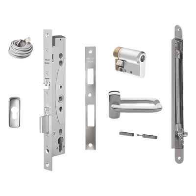 Kit de cerradura electrificada / Perfil angosto / Control de acceso exterior / Salida libre interior / Puerta simple EL460KITSYS144 ABLOY