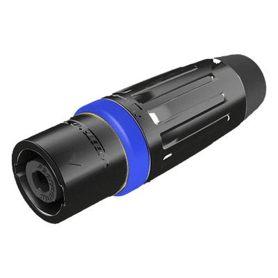Conector Speakon Macho / 4 Polos / 30 A / IP54 / Carcasa Metálica Negra / AWG10 SLDM4-B SEETRONIC