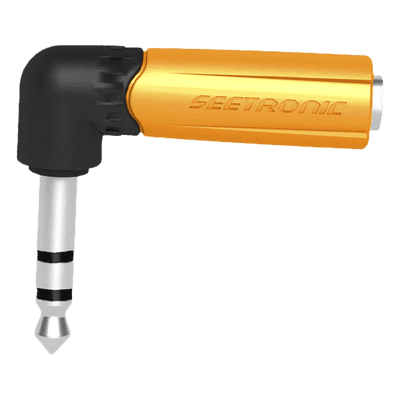 Adaptador de Audio Estéreo / Jack 1/4in a 1/4in / Ángulo Recto / Carcasa Plástica MP3-PM-R SEETRONIC