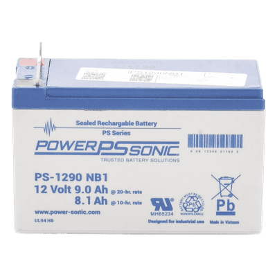 Batería de Respaldo AGM/VRLA / 12V / 9Ah / Vida Útil 5 Años / Terminales NB1 / UL Reconocida PS-1290-NB1 POWER SONIC