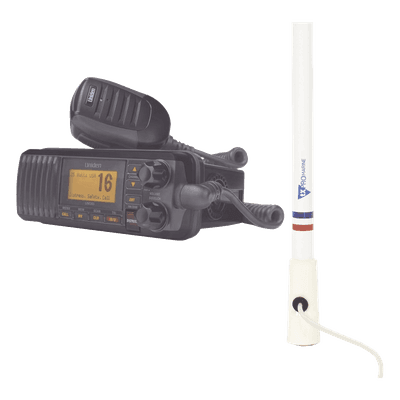 Kit de radio VHF marina / 25W / DSC Clase D / Antena fibra de vidrio 2.4 m (7.9 ft) / IPX4