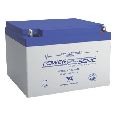 Batería de respaldo / 12V / 26AH / Tecnología AGM-VRLA / Terminales T12 / Certificación UL PS-12260-T12 POWER SONIC
