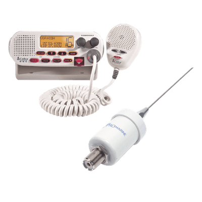 Kit de radio marina VHF / 25 W / Antena acero inoxidable / Cable 4.5 m (14.8 ft) / Montaje en L