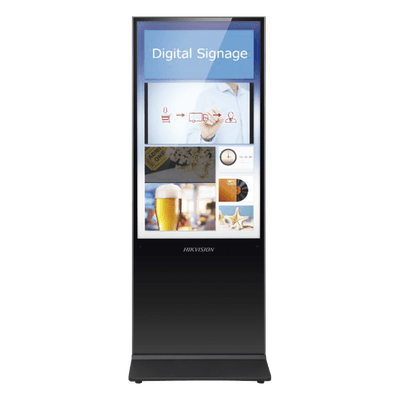 Pantalla de 55" 4K para Publicidad Digital / Base para Piso (Totem) / Puertos USB / Entrada de Video HDMI y VGA / WiFi / Altavoz Integrada DS-D6055UL-B/S(IN) HIKVISION