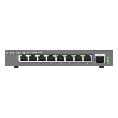 Switch Multi-Gigabit No Administrable / 8 Puertos RJ45 2.5G / 1 Puerto SFP+ 10G / Carcaza Metálica / 60 Gbps GWN7701M GRANDSTREAM