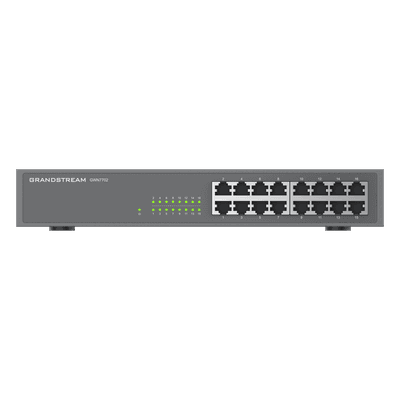 Switch No Administrable / 16 Puertos Gigabit / Capacidad 10 Gbps / 120 x 65 x 24.5 mm / 0.39 x 0.21 x 0.08 ft GWN7702 GRANDSTREAM