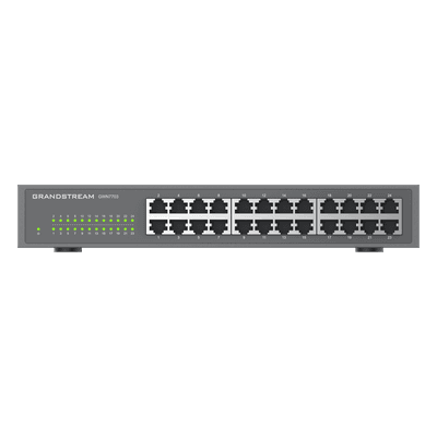 Switch Gigabit No Administrable / 24 Puertos 10/100/1000 Mbps / Capacidad 48 Gbps / Montaje en Rack GWN7703 GRANDSTREAM