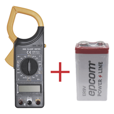 Multímetro Digital de Gancho / 600 V CA/CC / CAT II / 1000 A CA / Pinza 57 mm (2.09') / LCD 3-1/2 Dígitos DT266KIT PRECISION