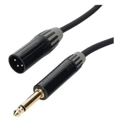 Cable de Audio XLR a Plug / 3 Polos Macho a 1/4 in Mono / Conectores Seetronic Serie M / Longitud 5 m (16.4 ft) / Triple Blindaje / Cobre Puro