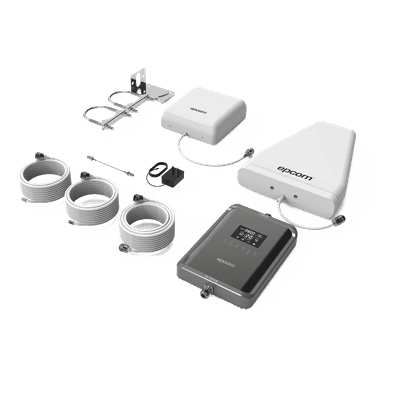 Amplificador Celular Pentabanda / 2G 3G 4G 5G / 700-2600 MHz / 70 dB / 300 m² (3,229 ft²) a 600 m² (6,458 ft²) / VoLTE EP-5G-PBS EPCOM