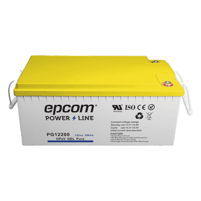 Batería Estacionaria de Gel / 12 V / 200 Ah / Ciclo Profundo / Vida Útil 20+ Años / Descarga Máxima 500 A / Sellada Libre de Mantenimiento PG12200 EPCOM POWERLINE