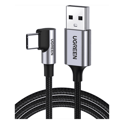 Cable USB-A a USB-C / 2 m (6.56 ft) / Conector 90° / Carga 60W / 480 Mbps / Nylon Trenzado / Aluminio 50942 UGREEN