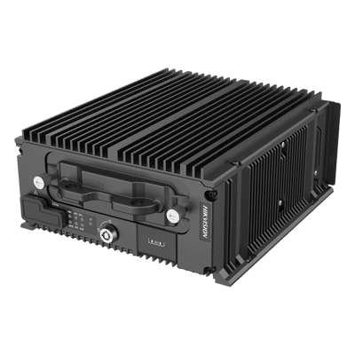NVR Móvil / 16 Canales IP / 8 Puertos PoE / 2 Bahías HDD 2.5" / Alimentación 9-32VDC / GPS Integrado / -30°C a 60°C AE-MN7083(1T/SSD)(M12) HIKVISION