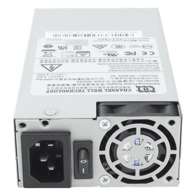 Fuente Interna / Entrada 110-220V / Protección contra Descarga / Diseño sin Tornillería / Compatible con NVRs DS-7716NI-M4/16P y DS-7732NI-M4/16P