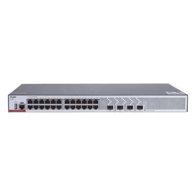 Switch Capa 3 / 24 Puertos Gigabit / 4 SFP+ 10Gb / Doble Chip Alta Disponibilidad / Redes Empresariales y Campus RG-CS83-24GT4XS RUIJIE
