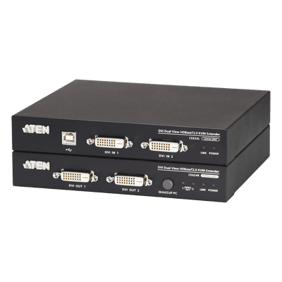 Extensor KVM / HDBaseT 2.0 / Dual Display DVI / USB 2.0 / RS-232 / 100m (328 pies) / Cat6/6a CE624 ATEN