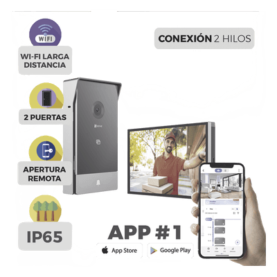 Videoportero IP / 2 Hilos / Monitor 7' Touchscreen / 2K 162° / Wi-Fi Dual 2.4/5 GHz / 2 Salidas de Apertura / IP65 CS-HP7 EZVIZ