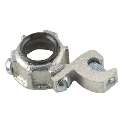 Conector para Conduit Rígido IMC / 1 in (25.4 mm) / Hierro Maleable / Orejeta de Conexión a Tierra / UL y CSA HUB-1214 RACO