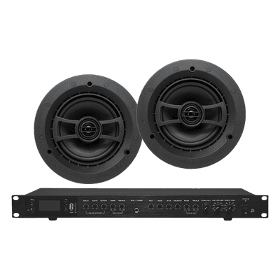 Amplificador de Audio / 2 x 60W / 4-8Ω / Bluetooth USB SD FM / 3 Mic 1/4" / Efectos Delay Echo Repeat / 2 Bocinas SP6 2 Vías EP2060W/2CS EPCOM PROAUDIO