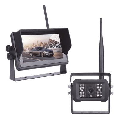 Sistema de Cámara de Reversa Inalámbrico / Monitor Táctil 7" 1024x600 / Transmisión 2.4 GHz / Alcance 200 m (656.2 ft) / IP69K / 12-24 VDC EP175J EPCOM