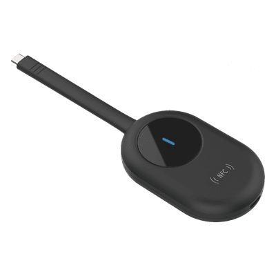 Dongle de Proyección Inalámbrica / 4K 60 Hz / USB-C con Adaptador USB-A / NFC / Wi-Fi Dual Band / Comunicación Bidireccional DS-D5SC3B-B HIKVISION