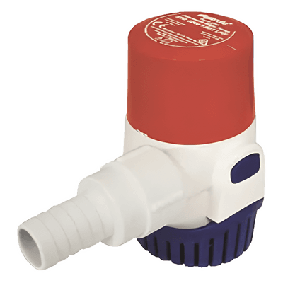 Bomba Sumergible Automática / 1100 GPH / 12 VDC / Descarga 2 m (6.6 ft) / Conexiones 25 mm y 28 mm / 3.7 A 27SA RULE