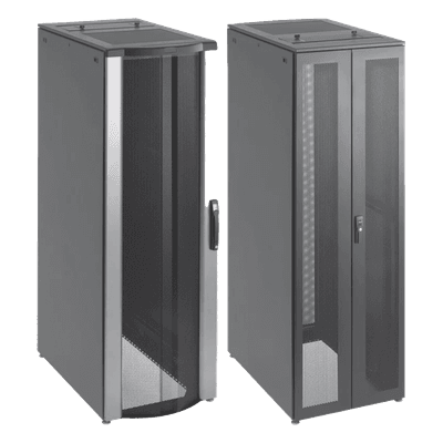 Gabinete de Telecomunicaciones / 42 UR / 600 mm (2 ft) Ancho / 1000 mm (3.3 ft) Profundidad / Flujo de Aire Pasivo / Negro PSCPC20610B HOFFMAN