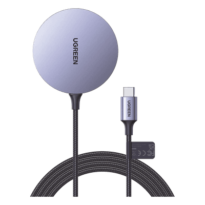 Cargador Inalámbrico Magnético / 15W / Tecnología MagSafe / Certificación MFM / Qi / Cable Trenzado 1.5 m (4.9 ft) 30233 UGREEN