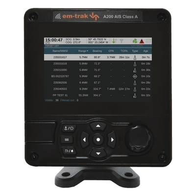 Transreceptor AIS Clase A / Certificación SOLAS / IPX6/IPX7 / GPS de Alta Precisión / WiFi y NMEA 0183/2000 AIS200 GEMECO