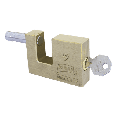 Candado para Cortina Metálica / Cuerpo de Latón Macizo / 5 Pernos de Combinación / Cerrojo de Balín / Acabado Cromo MX111 PHILLIPS-ASSA ABLOY