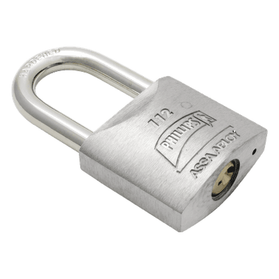 Candado Metálico de Gancho Largo / Mecanismo 4 Pernos / Llave PH-32 / Barreno de Drenaje / Acabado Niquelado MX123 PHILLIPS-ASSA ABLOY