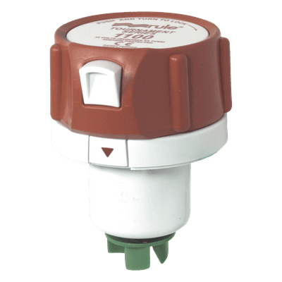Bomba sumergible / 1100 GPH (4162 LPH) / 12V DC / 6A fusible / 0.34 kg / 3.6 ft cúbicos por hora 47DR RULE