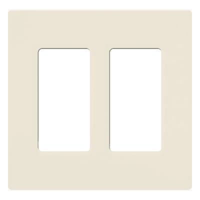 Tapa de Pared 2 Espacios / Diseño Screwless / Acabado Satinado / Color Biscuit SC2BI LUTRON ELECTRONICS